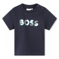 Press-stud cotton T-shirt BOSS for BOY