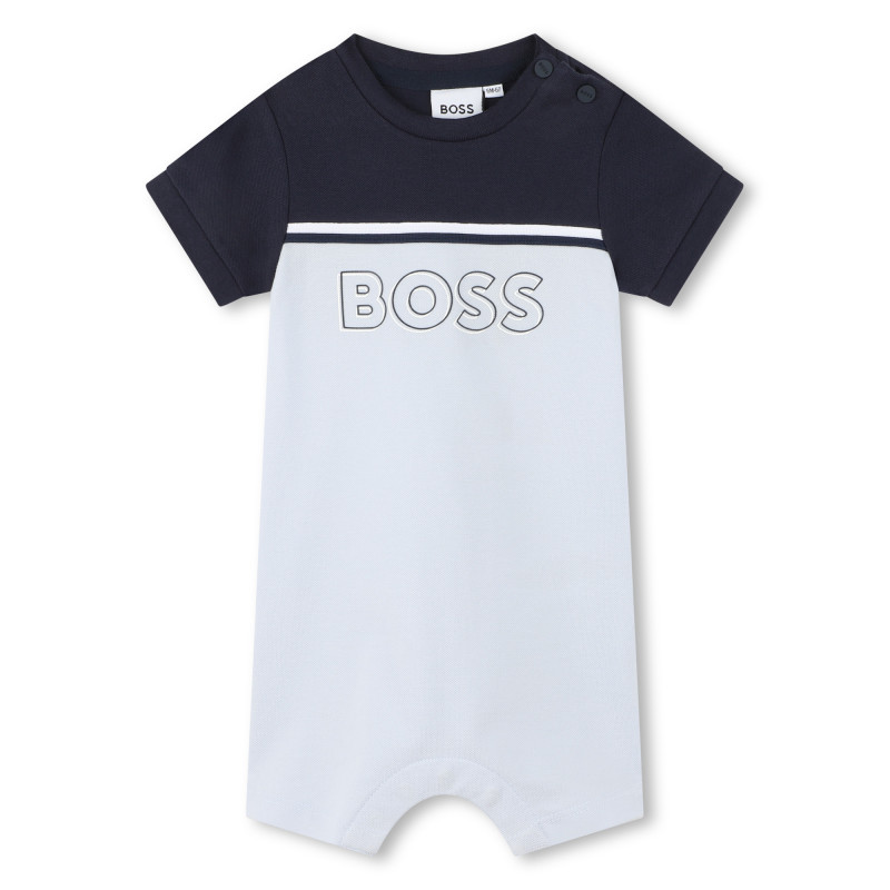 BOSS Cotton playsuit baby blue Kids around