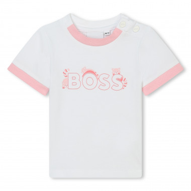 T-shirt avec col pressionné BOSS pour FILLE