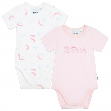 Two-pack of printed onesies BOSS for GIRL