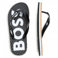 Slipper met bandjes met logo BOSS Voor