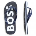 Slipper met bandjes met logo BOSS Voor