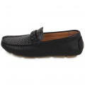 Leather loafers with print BOSS for BOY