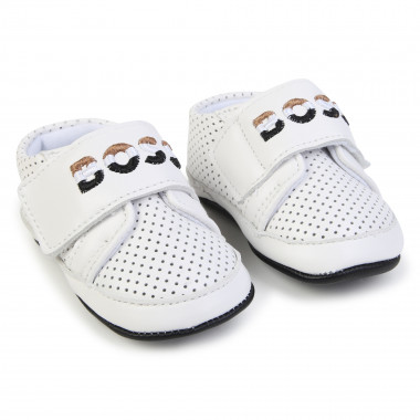 Leather hook-and-loop slippers BOSS for BOY