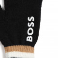 Gloves with striped ribbing BOSS for BOY