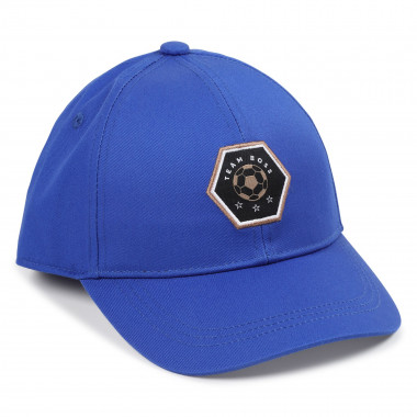 Cotton baseball cap with badge BOSS for BOY