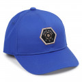 Cotton baseball cap with badge BOSS for BOY