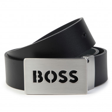 Leather belt with metal buckle BOSS for BOY