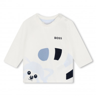 T-shirt met rode pandaprint BOSS Voor