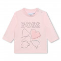 T-shirt met bloemblaadjesprint BOSS Voor