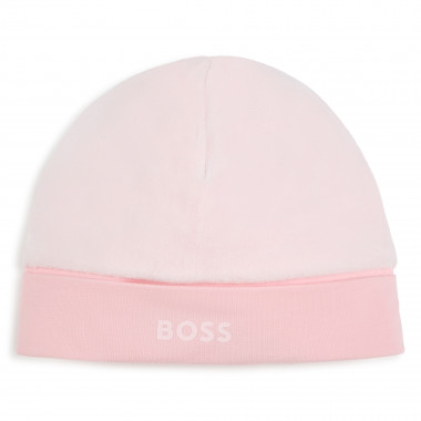 Bonnet uni en velours BOSS pour FILLE