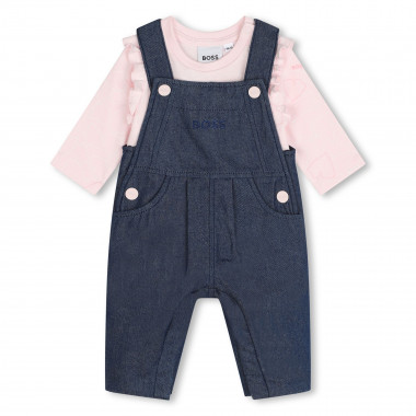 Cotton T-shirt and dungarees BOSS for GIRL