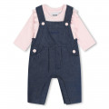 Cotton T-shirt and dungarees BOSS for GIRL