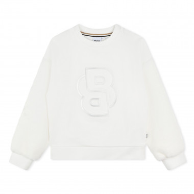 Sweat-shirt bimatière BOSS pour FILLE