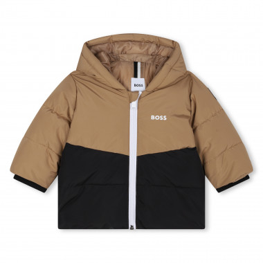 Two-tone hooded puffer jacket BOSS for BOY
