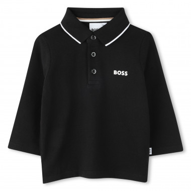 Polo de piqué de algodón BOSS para NIÑO