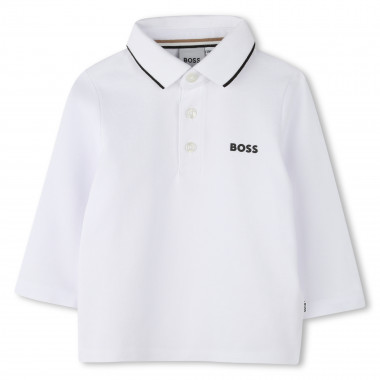 Polo de piqué de algodón BOSS para NIÑO