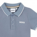 Plain cotton piqué polo BOSS for BOY