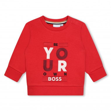 Sweat-shirt à col rond imprimé BOSS pour GARCON