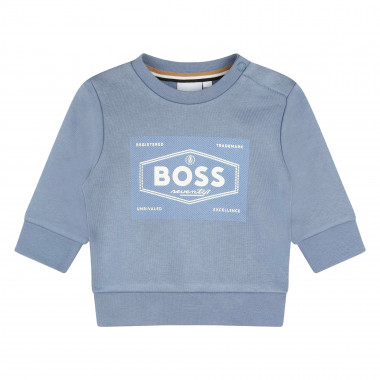 Fleece sweatshirt ronde hals BOSS Voor