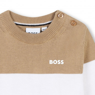 Pullover in cotone a righe BOSS Per RAGAZZO