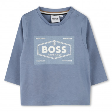 Camiseta de algodón estampada BOSS para NIÑO