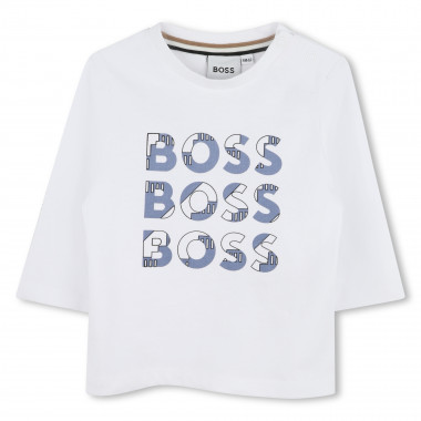 Cotton multi-logo T-shirt BOSS for BOY