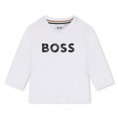 Camiseta de algodón con logo BOSS para NIÑO