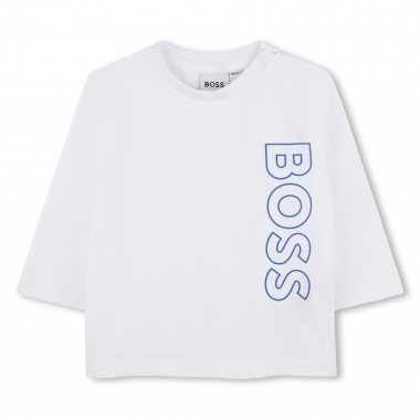 T-shirt met verticaal logo BOSS Voor