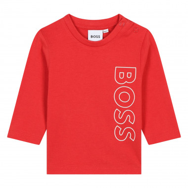 T-shirt en coton logo vertical BOSS pour GARCON