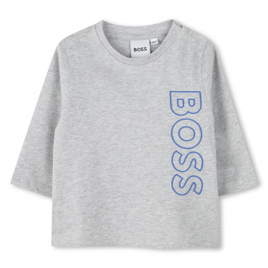 T-shirt cotone logo verticale BOSS Per RAGAZZO