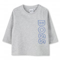 T-shirt met verticaal logo BOSS Voor