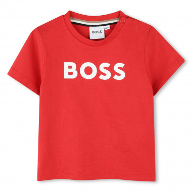 Camiseta de algodón con logo BOSS para NIÑO