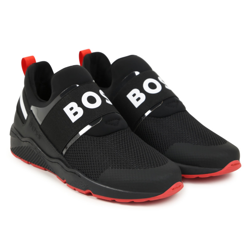 BOSS Multi material trainers boy red Kids around