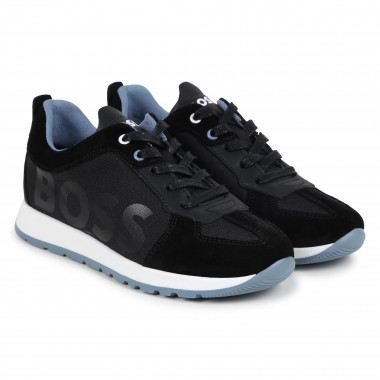 Lace-up trainers with leather BOSS for BOY