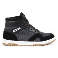 Lace-up trainers with leather BOSS for BOY