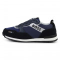 Lace-up trainers with leather BOSS for BOY