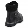 Bottines en cuir lacets et zip BOSS pour FILLE