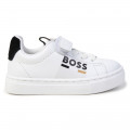 Leren sneakers met klittenband BOSS Voor