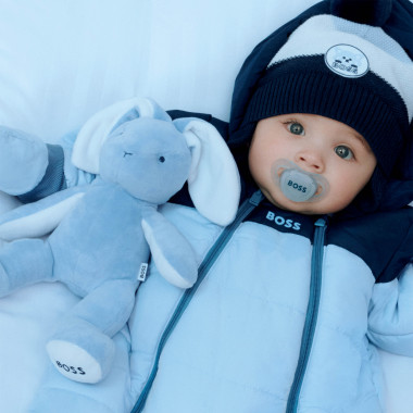 Bonnet rayé à pompon en coton BOSS pour GARCON