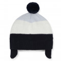 Striped cotton pompom hat BOSS for BOY