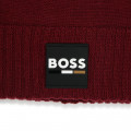 Bonnet en tricot avec revers BOSS pour GARCON