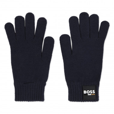 Guantes lisos de punto tricot BOSS para NIÑO