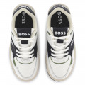 Dual-fabric lace-up trainers BOSS for BOY