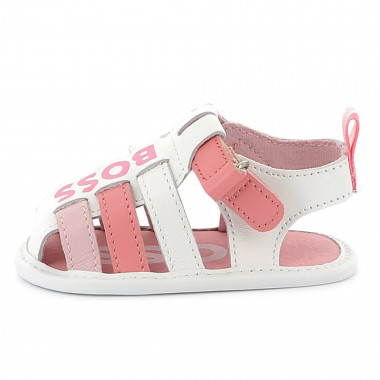 Sandales scratchées en cuir BOSS pour FILLE
