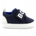 Hook-and-loop leather slippers BOSS for UNISEX