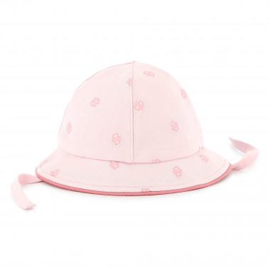 Chapeau en coton avec cordons BOSS pour FILLE