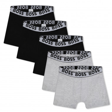 Set of 5 cotton boxer shorts BOSS for BOY