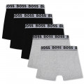 Set of 5 cotton boxer shorts BOSS for BOY