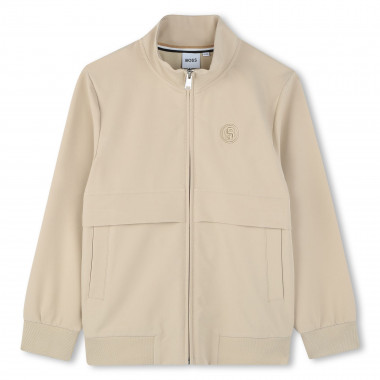Sweat-shirt zippé uni BOSS pour GARCON